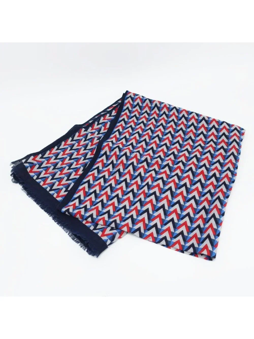 Louis Vuitton Ten Shawl Pattern Navy Cotton Hemp Scarf